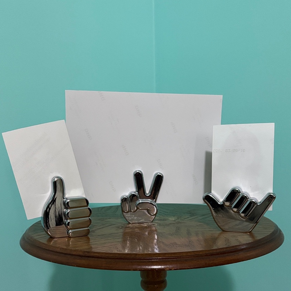 Silver Hand Gesture Photo Holders